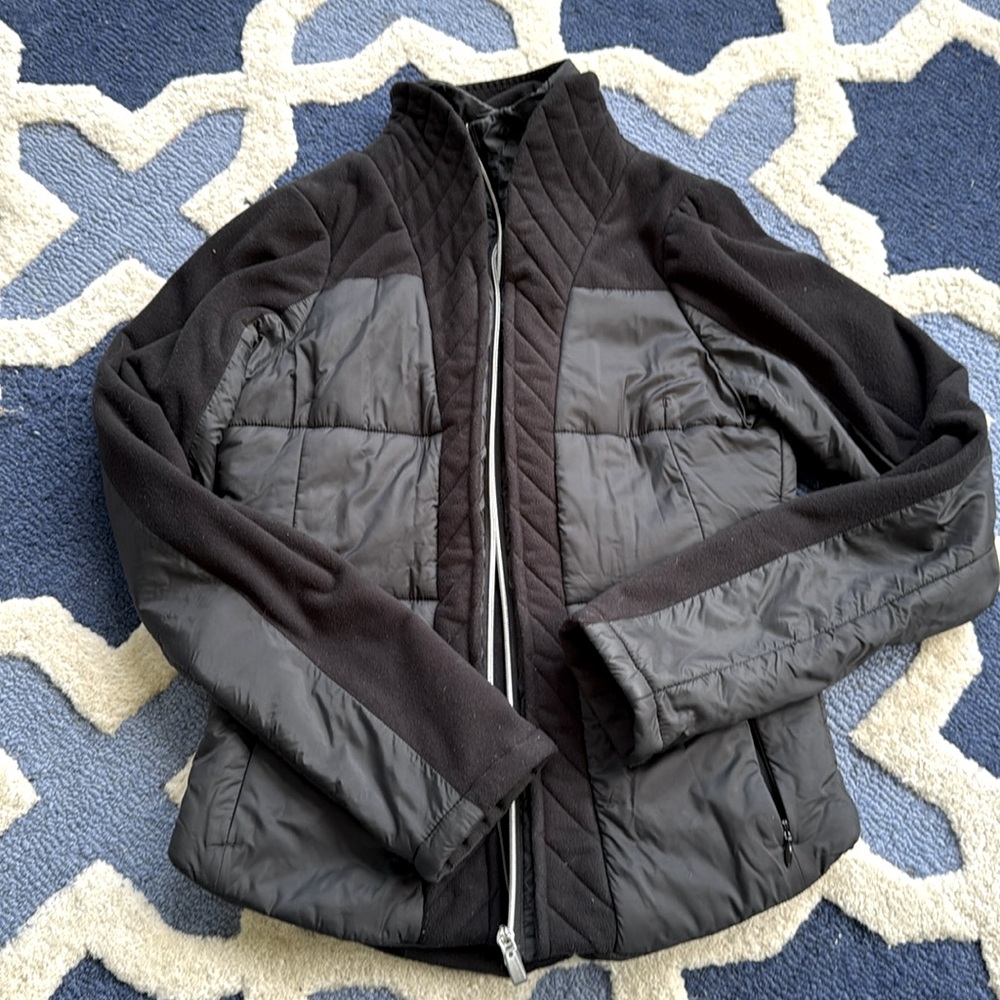 Lululemon Black Fleece Full Zip Quilted Jacket Size 4